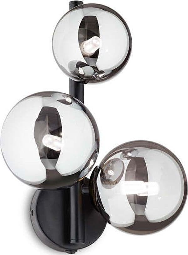 Applique-Contemporanea-Perlage-Metallo-Nero-3-Luci-G9-3W-3000K-Luce-Calda