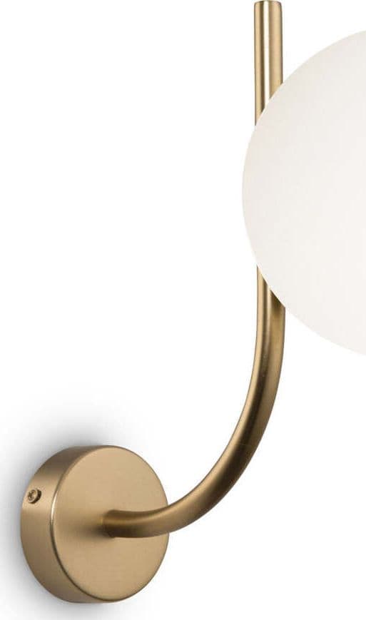 Applique-Contemporanea-Rendez-Vous-In-Metallo-Ottone-1-Luce-E-Diffusore-Bianco