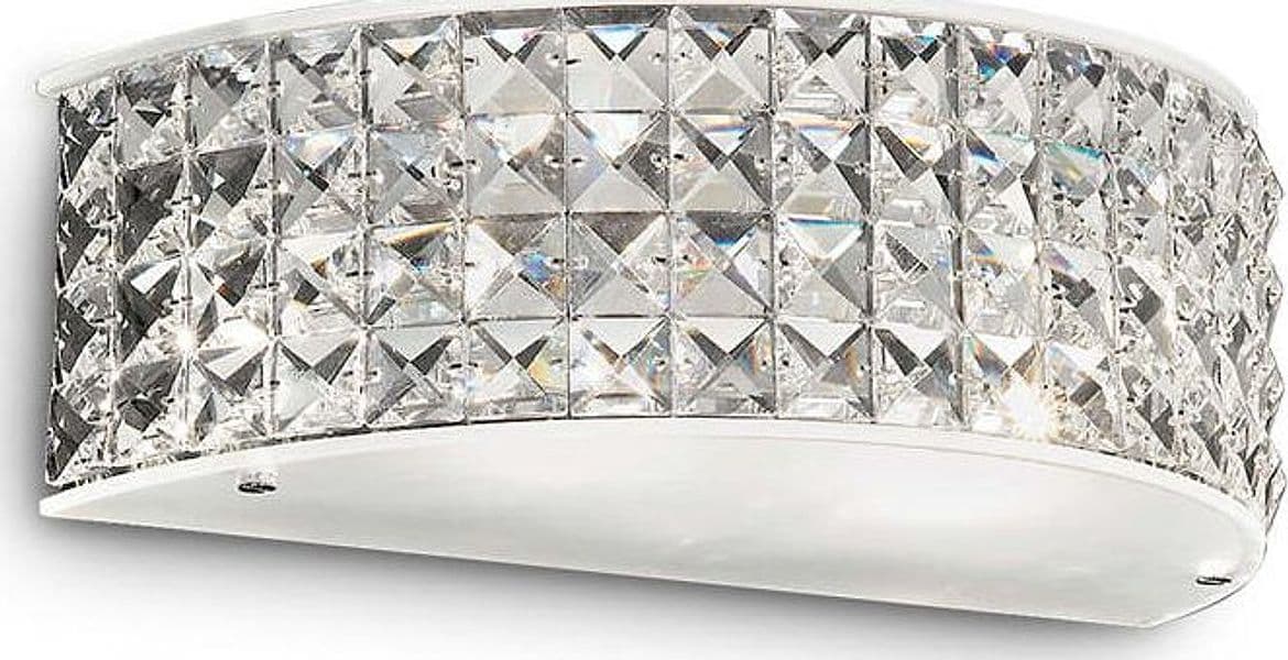 Applique-Contemporanea-Roma-Metallo-Cristallo-Cromo-2-Luci-3W-3000K-Luce-Calda