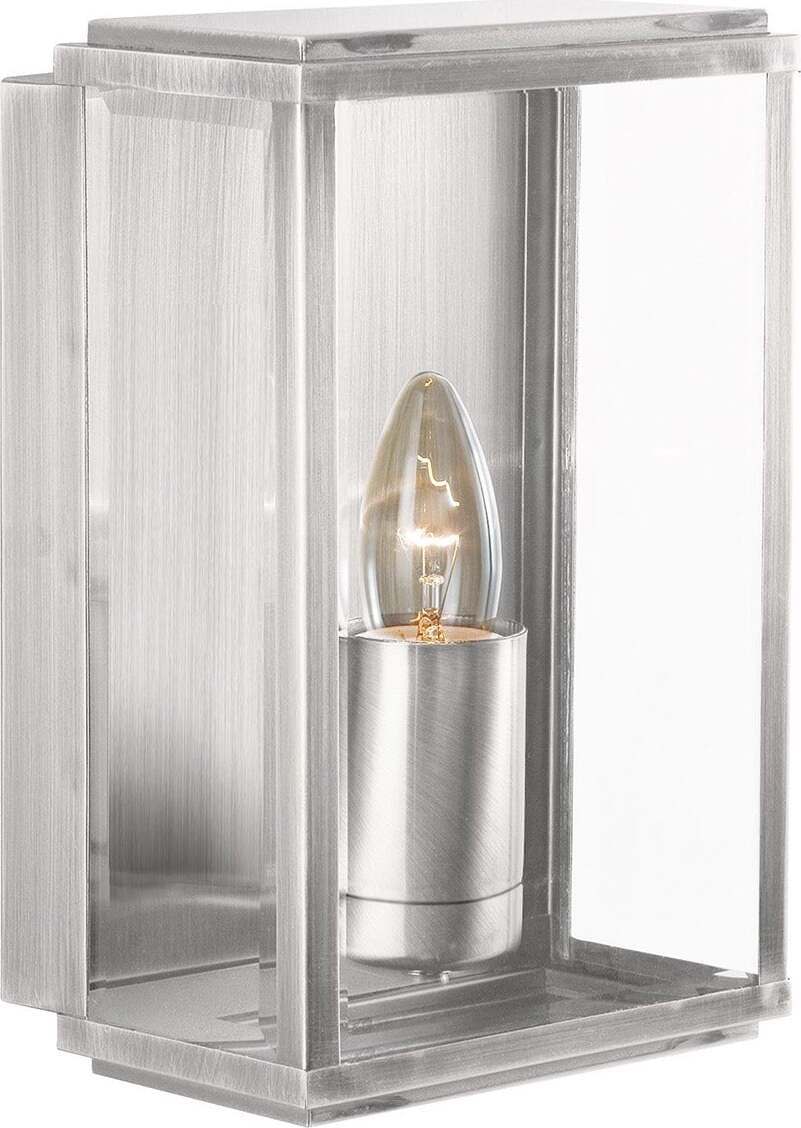 Applique-Contemporanea-Scatola-Acciaio-Argento-Vetro-1-Luce-E27