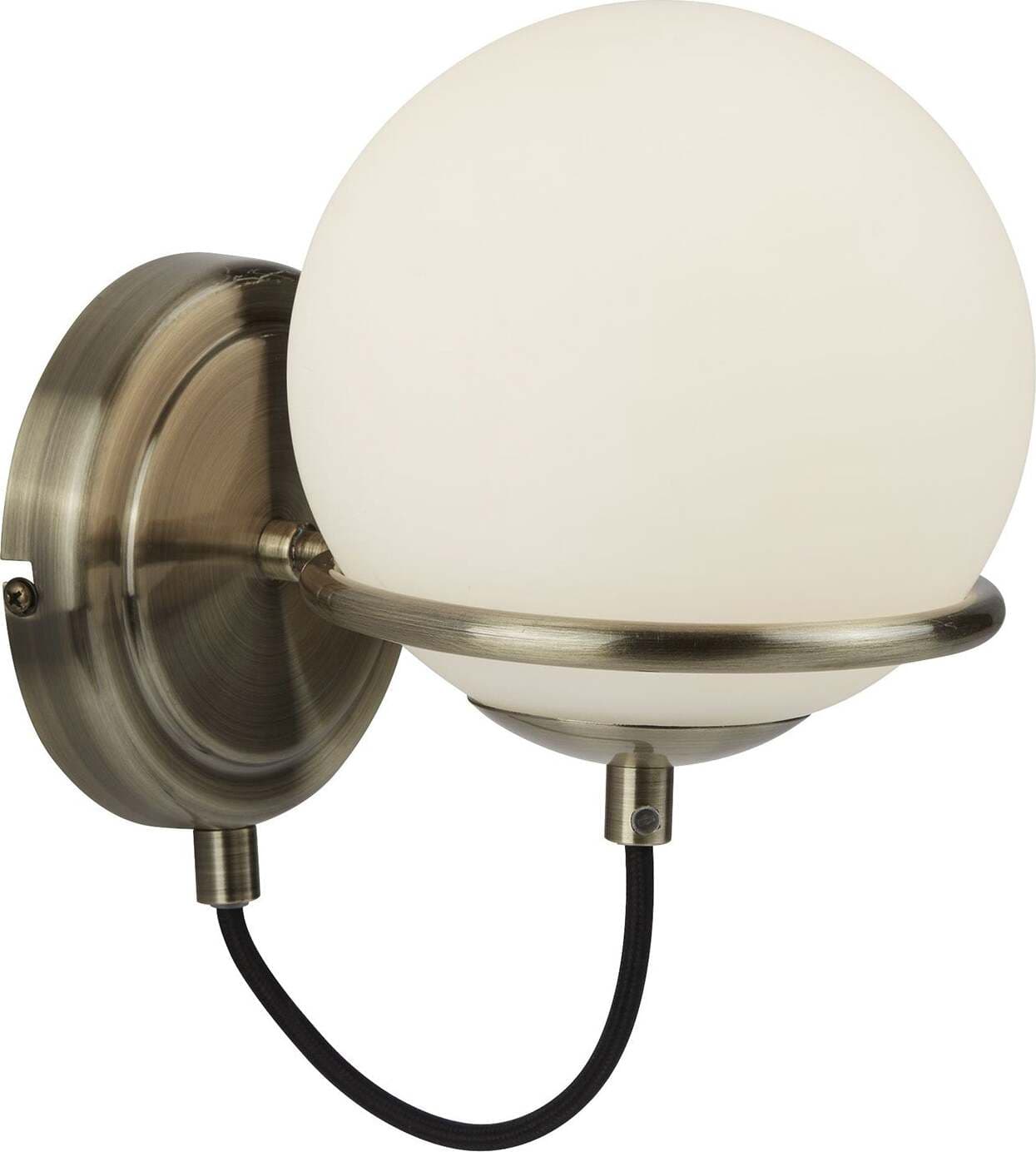Applique-Contemporanea-Sfera-Acciaio-Ottone-Vetro-Bianco-1-Luce-E14