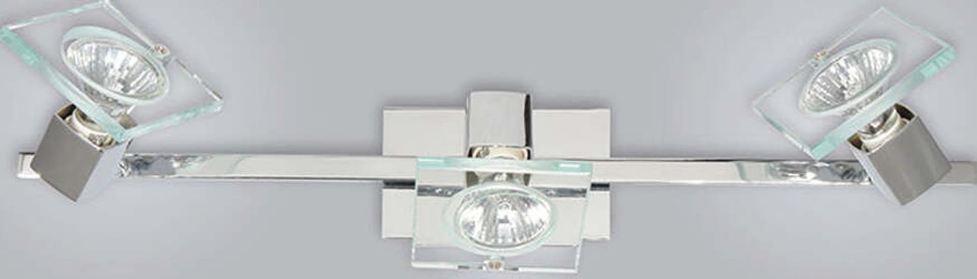 Applique-Contemporanea-Square-Metallo-Cromo-Vetro-Bianco-Extrachiaro-3-Luci-Gu10