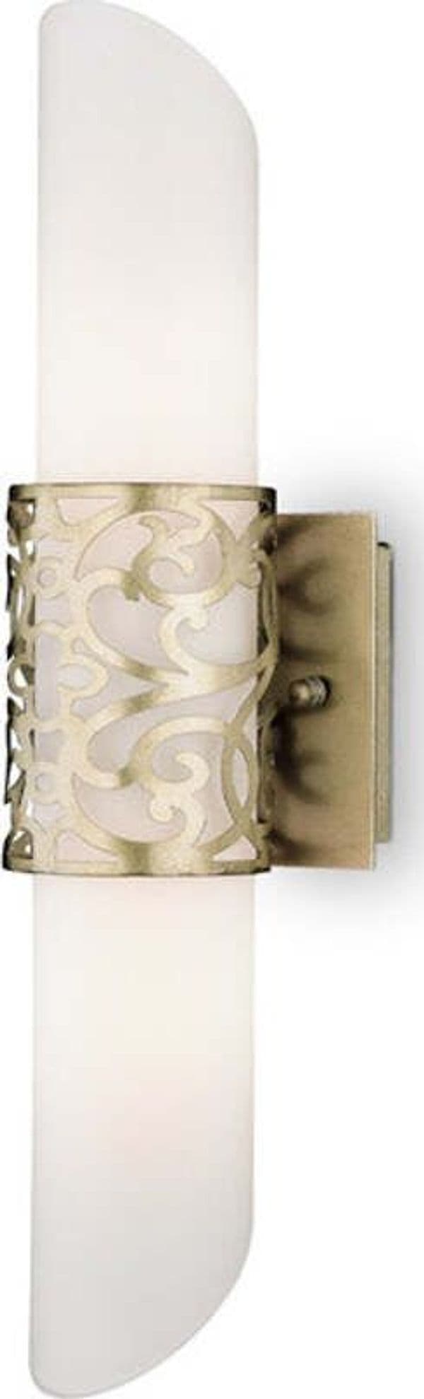 Applique-Contemporanea-Venera-Metallo-Ottone-2-Luci-Diffusore-In-Pvc