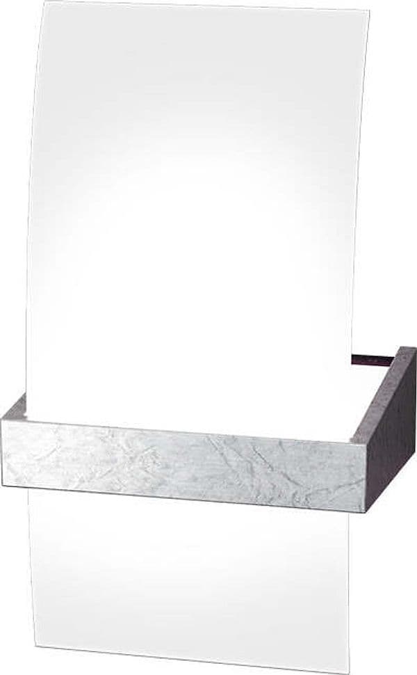 Applique Contemporanea Wood Metallo Foglia Argento Vetro Bianco 1 Luce G9