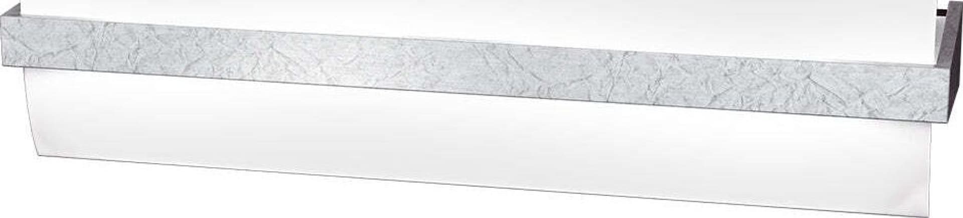 Applique-Contemporanea-Wood-Metallo-Foglia-Argento-Vetro-Bianco-2-Luci-E27-L50Cm
