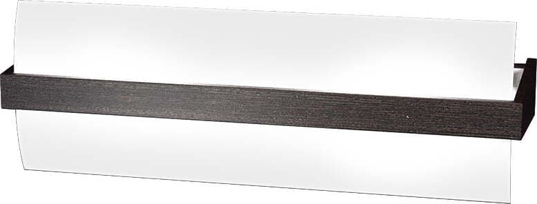 Applique-Contemporanea-Wood-Metallo-Nero-Wengè-Vetro-Bianco-2-Luci-E27-L40Cm