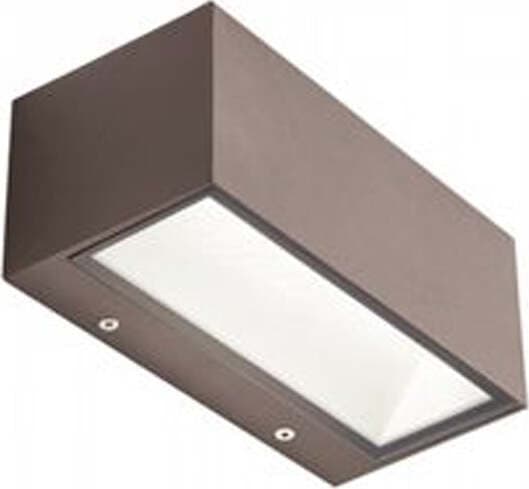 Applique-Da-Esterno-Contemporanea-Box-Alluminio-E-Vetro-Caffè-Led-12W-4000K