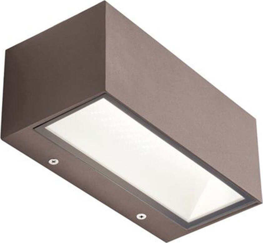 Applique-Da-Esterno-Maxi-Biemissione-Box-Alluminio-Caffè-40W-Led-3000K