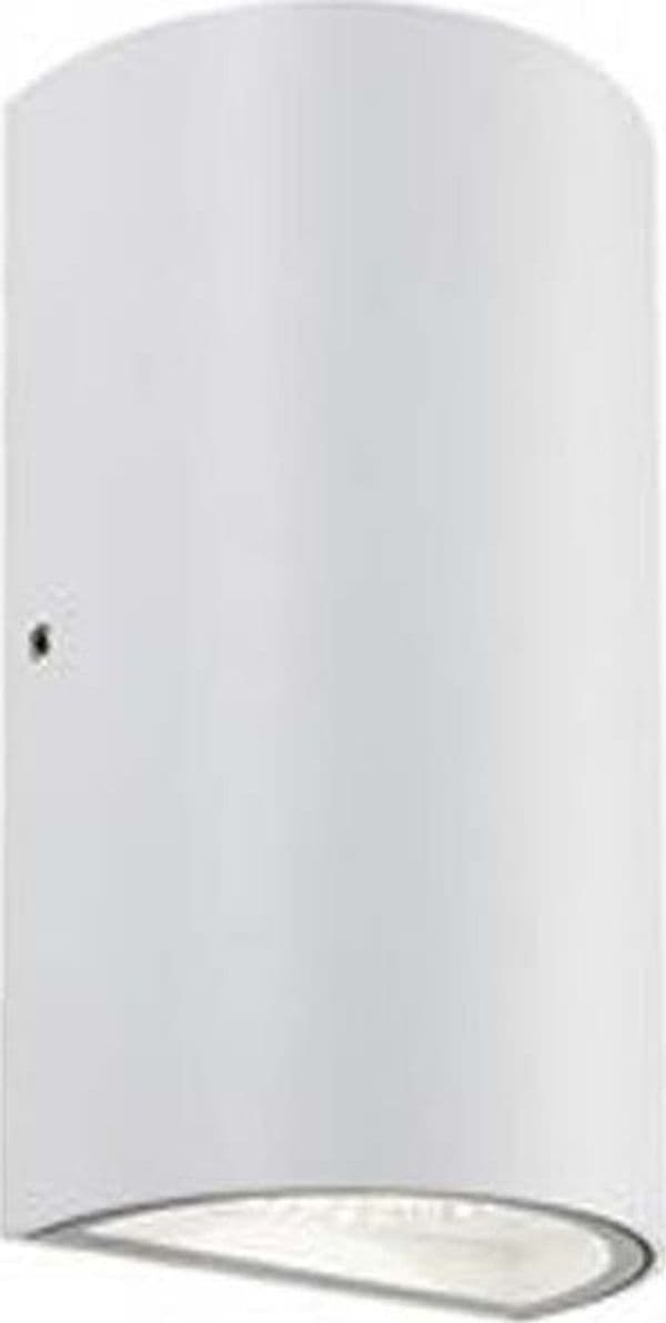 Applique-Da-Esterno-Moderna-Trump-Alluminio-E-Vetro-Bianco-Led-6+6W-4000K