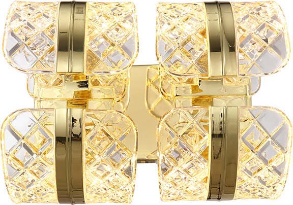 Applique-Da-Parete-Classico-Retròacrilico-Metallo-Oro-Lucido-Led-6W