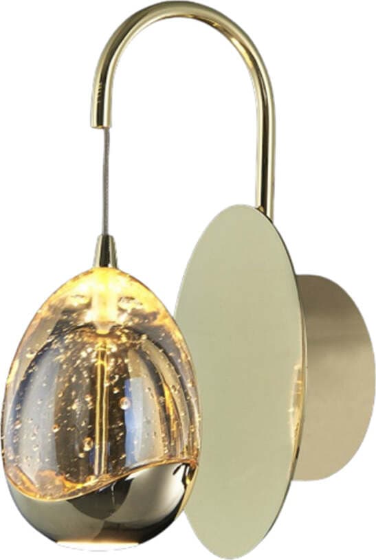 Applique-Da-Parete-Contemporaneo-Golden-Egg-Oro-E-Vetro-Pulegoso-Led-4,8W