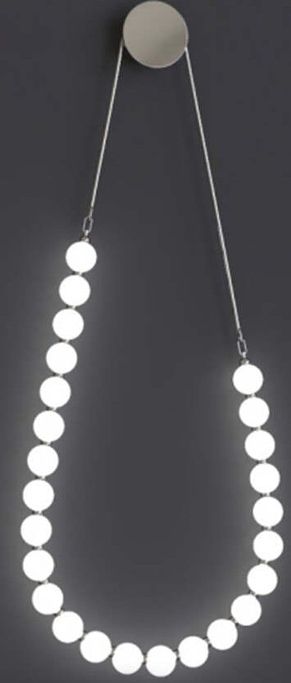 Applique-Da-Parete-Contemporaneo-Perla-Sfere-Vetro-Opaco-Cromo-Led-50W