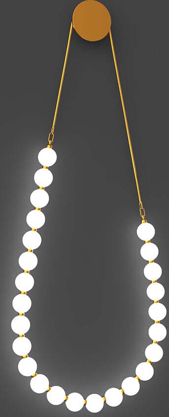 Applique-Da-Parete-Contemporaneo-Perla-Sfere-Vetro-Opaco-Oro-Led-50W