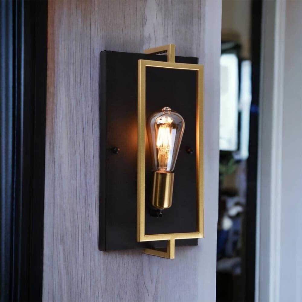 Applique Da Parete Lampada Stile Industriale In Metallo Nero Bronzo E27 Aq63 Kovalmax in Applique GloriaShopOnline - San Prisco, commercioVirtuoso.it