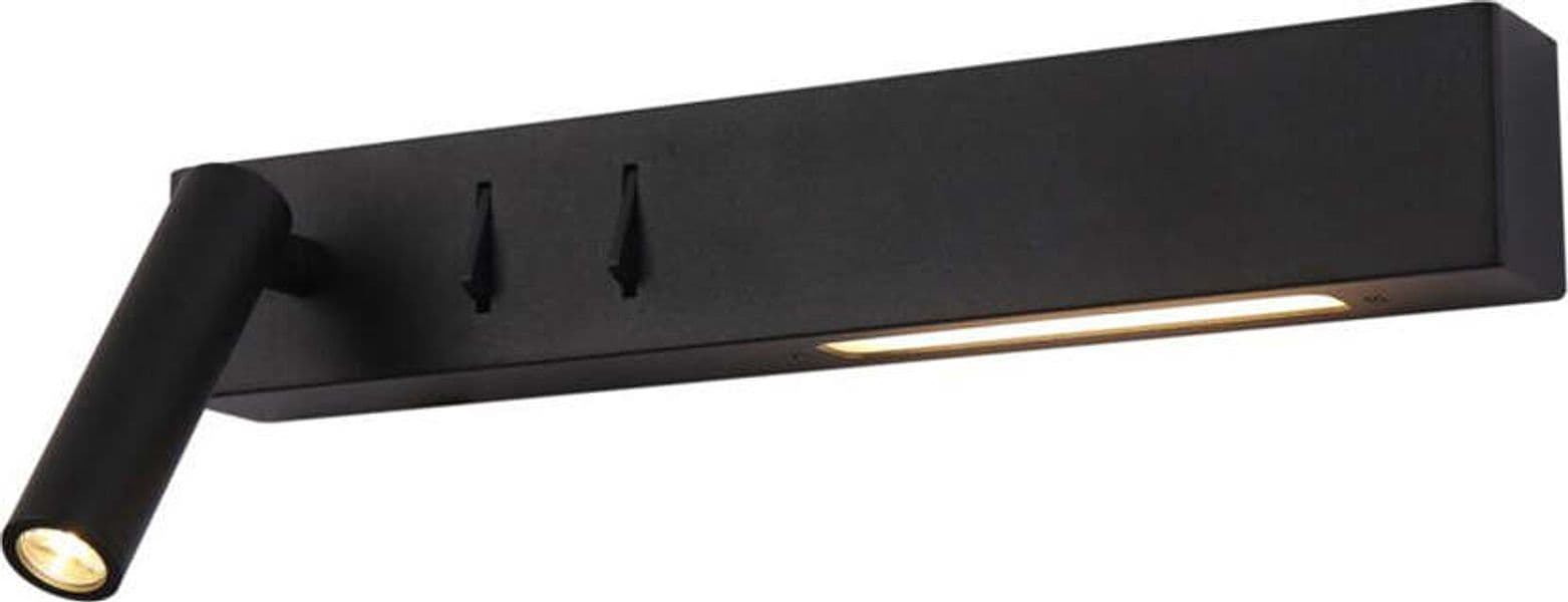 Applique-Da-Parete-Moderno-Comodo-Metallo-Nero-Luce-Led-Integrato-8W