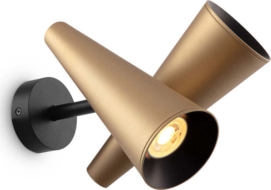 Applique-Da-Parete-Moderno-Giro-Metallo-Ottone-Alluminio-2-Luci-Gu10-50W