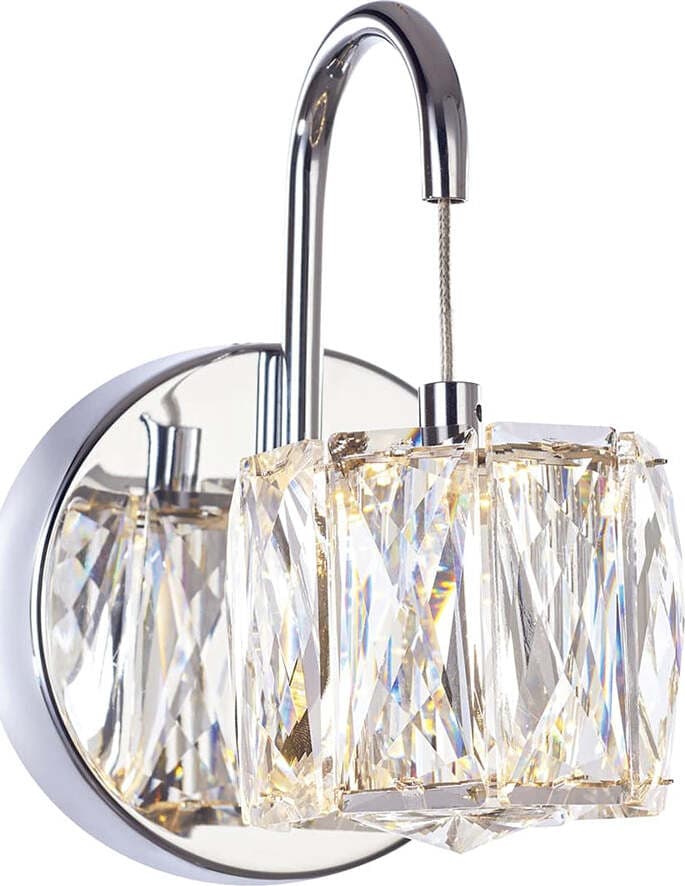 Applique-Da-Parete-Moderno-Glacier-1-Metallo-Cromo-Cristallo-Led-3,6W