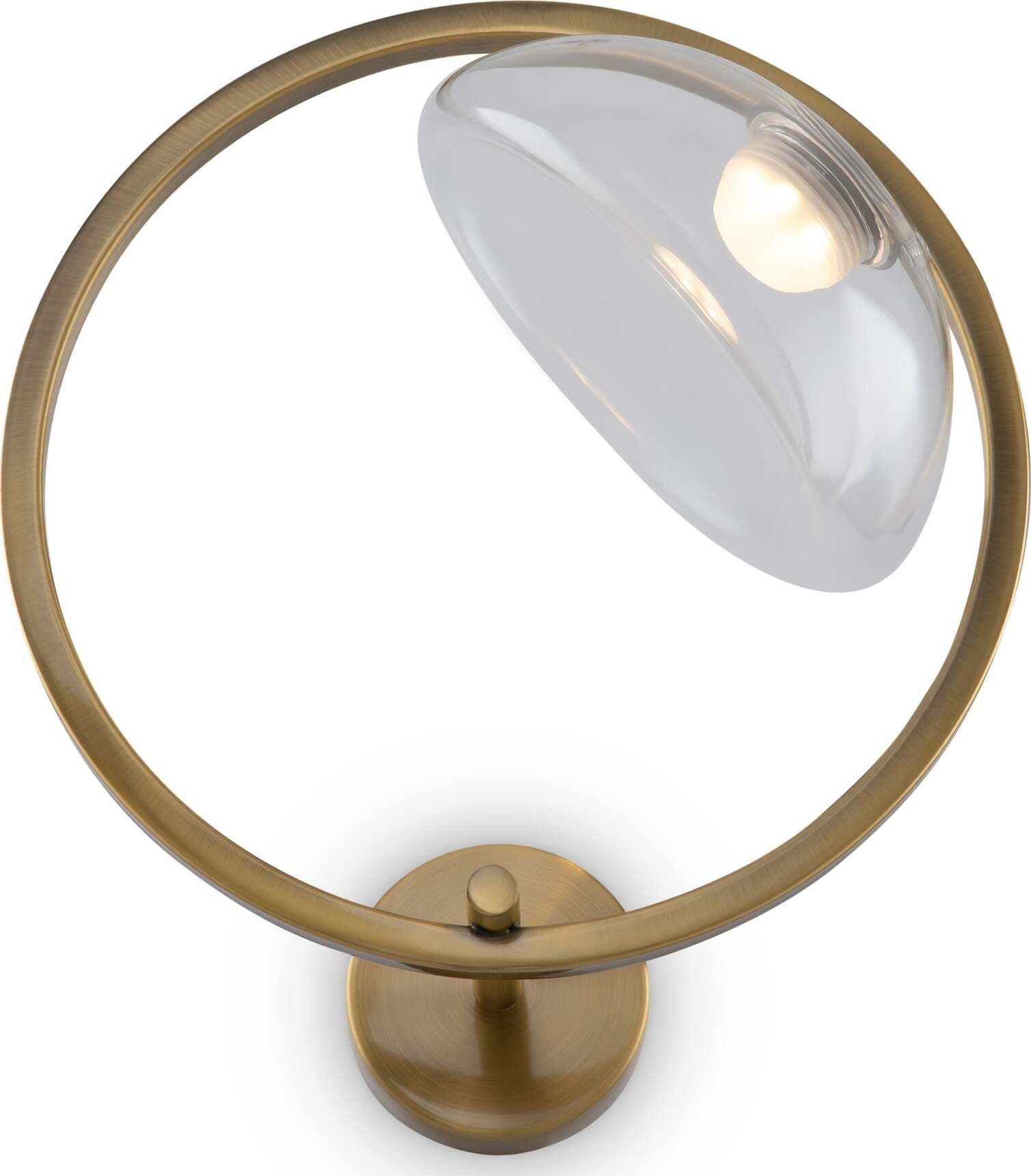 Applique-Da-Parete-Moderno-Lunare-Metallo-Ottone-Vetro-Led-5W