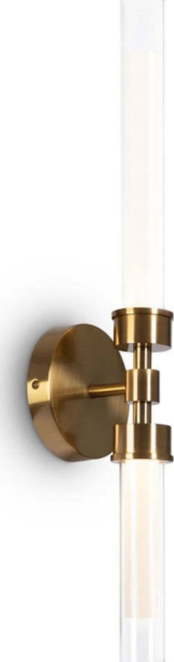 Applique-Da-Parete-Moderno-Stelo-Metallo-Ottone-Vetro-2-Luci-Led-7W