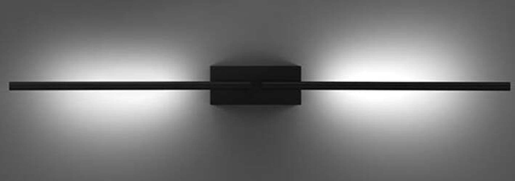 Applique-Da-Parete-Moderno-Tubular-2-Luci-Regolabili-Metallo-Nero-Opaco-Led-8W