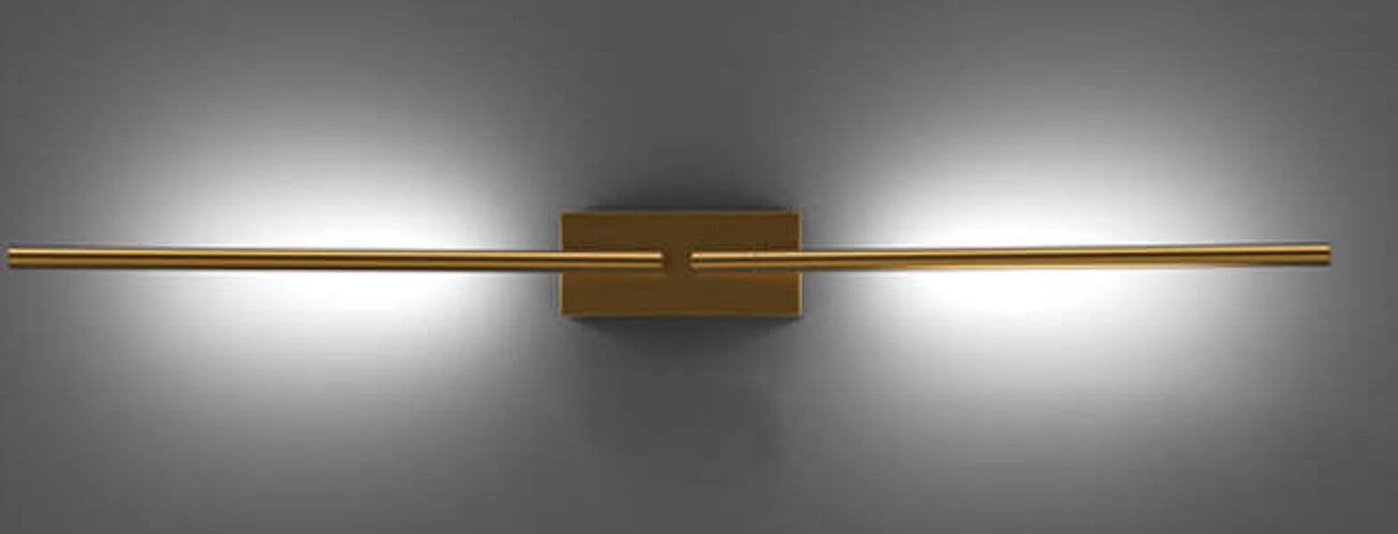 Applique-Da-Parete-Moderno-Tubular-2-Luci-Regolabili-Metallo-Oro-Satinato-Led-8W