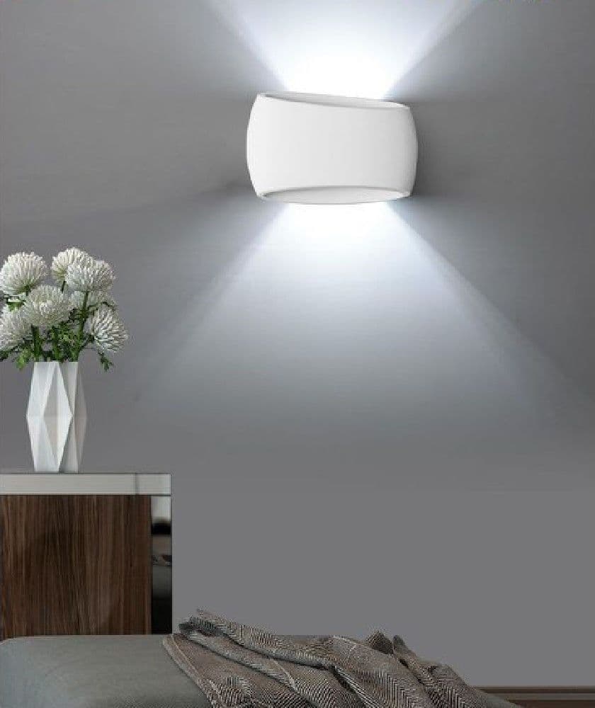 Applique Da Parete Ovale In Gesso Verniciabile Doppia Emissione Luminosa R7s E08 Casa, arredamento e bricolage > Illuminazione da interno > Applique per interno Trade Shop italia - Napoli, Commerciovirtuoso.it