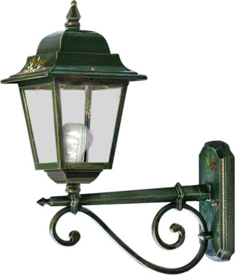 Applique-Esterno-Classica-Gorizia-Metallo-Ceramica-Verde-Sfumato-Oro-1-Luce-E27