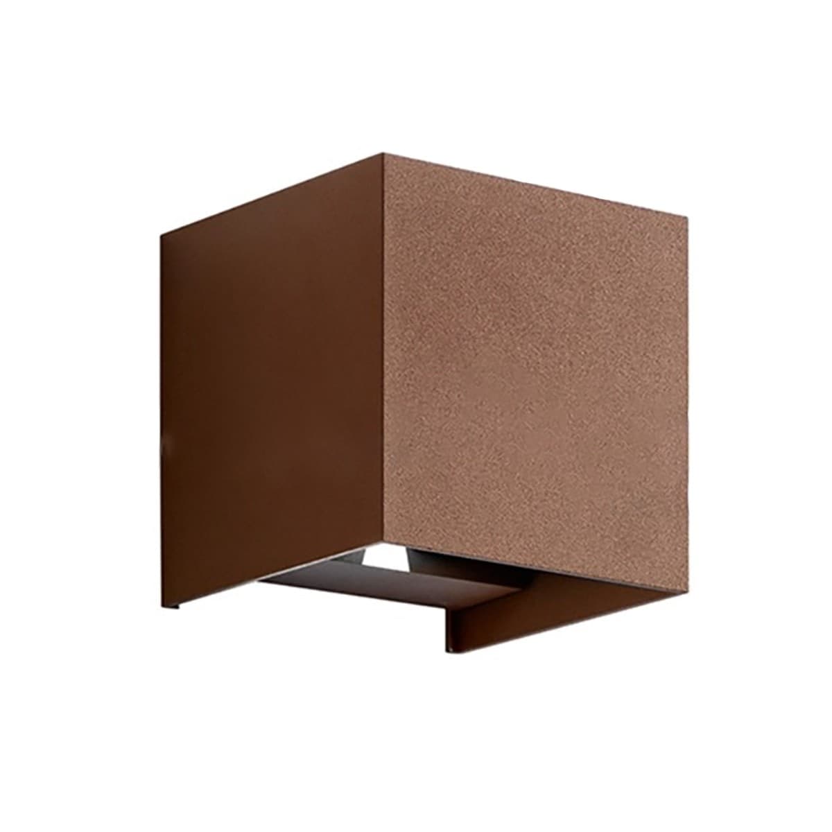 Applique-esterno-Gea-Led-HENK-Q-GES864N-LED-IP54-4000°K-lampada-parete-classico-ruggine-cubo