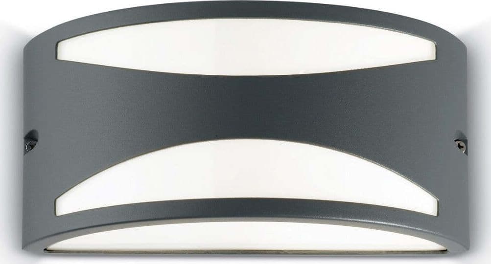 Applique-esterno-Ideal-Lux-REX-3-AP1-092447-E27-LED-IP44-alluminio-lampada-parete