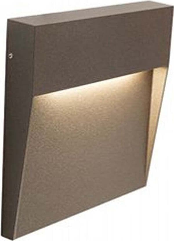 Applique-Esterno-Moderna-Geo-Square-Alluminio-E-Termoplastica-Caffè-Led-6W-4000K