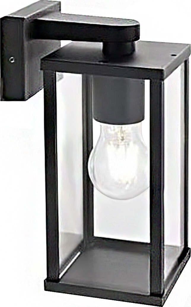 Applique-esterno-moderna-Sovil-AUREA-177-06-NERO-E27-LED-alluminio-vetro-lampada-parete