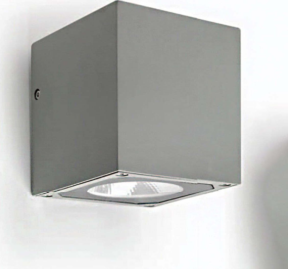 Applique-esterno-Pan-International-BOXER-LED-DOWN-IP54-lampada-parete-giardino