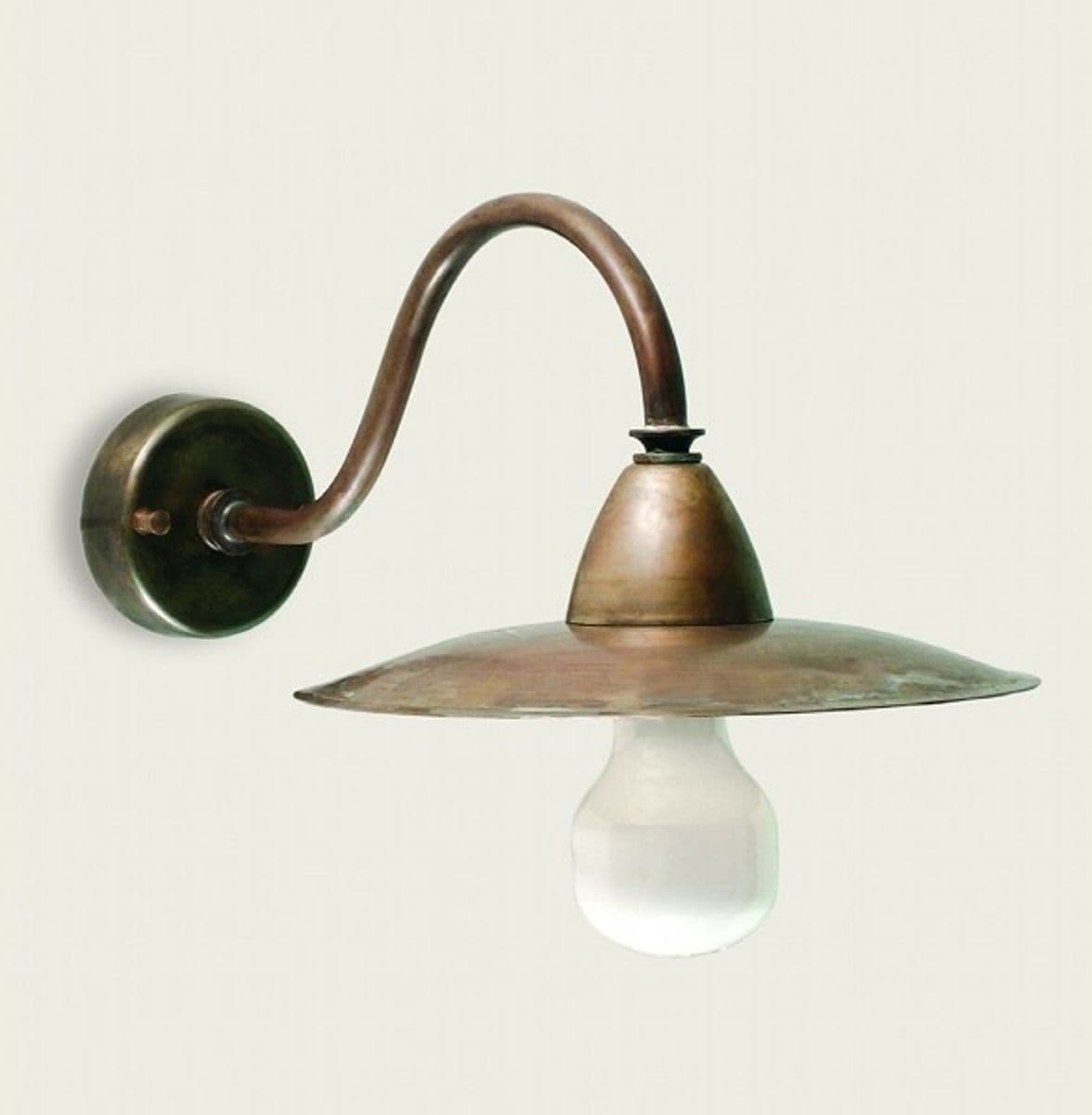 Applique-esterno-rustica-Lampadari-Bartalini-CRISCU-A20-E27-LED-ottone-lampada-parete