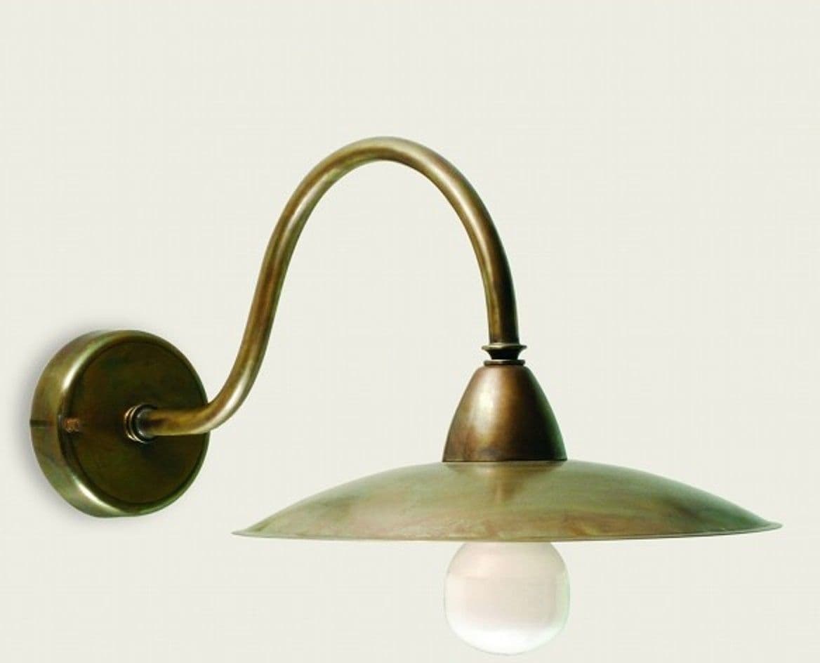 Applique-esterno-rustica-Lampadari-Bartalini-CRISCU-A25-E27-LED-ottone-lampada-parete