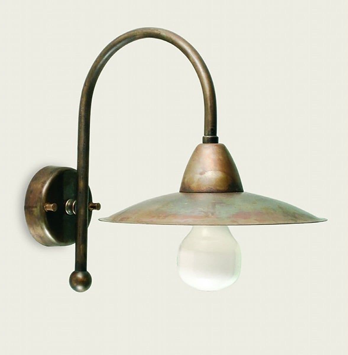 Applique-esterno-rustico-Lampadari-Bartalini-CRISGO-AB20-E27-LED-ottone-lampada-parete