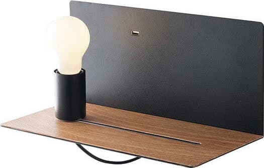 Applique Flash Nero Usb 1Xe27 33X15X18Cm Illuminazione/Illuminazione per interni/Illuminazioni per pareti/Applique Led Mall Home - Napoli, Commerciovirtuoso.it