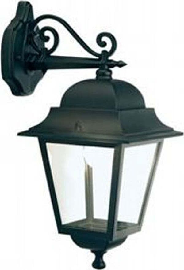 Applique-Grande-In-Basso-Da-Esterno-Quadrata-Alluminio-E-Vetro-Nero-1-Luce-E27