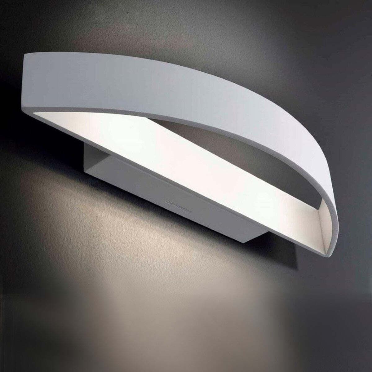 Applique-Illuminando-CLEO-G-18W-LED-1530LM-3000°K-lampada-parete-biemissione-moderna-alluminio-bianco-interno