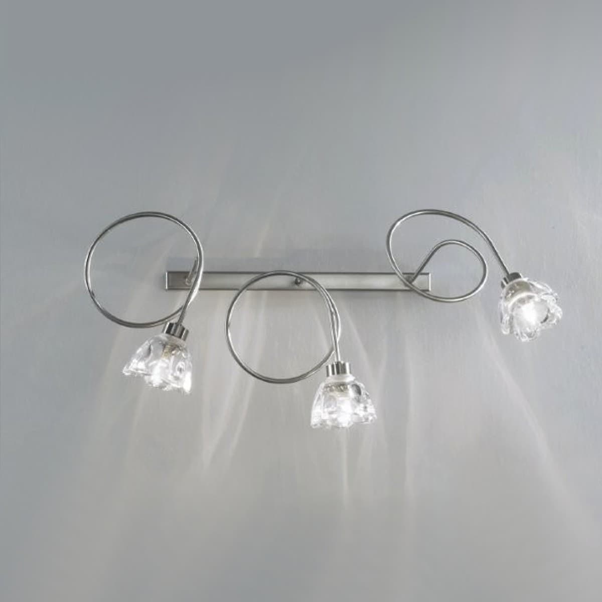 Applique-Illuminando-GINEVRA-CLARA-3-G9-LED-lampada-parete-vetri-fiore-trasparente-bracci-modellabili