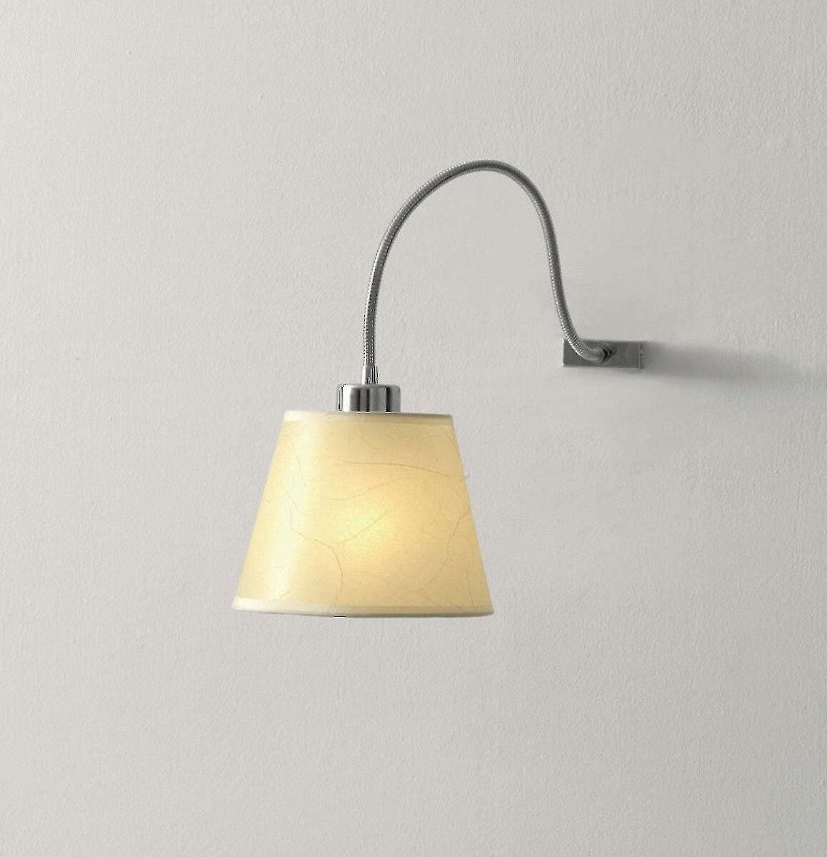 Applique-Illuminando-SOFT-AP1-E27-LED-lampada-parete-paralume-pergamena-metallo-flessibile-classica-moderna-interni