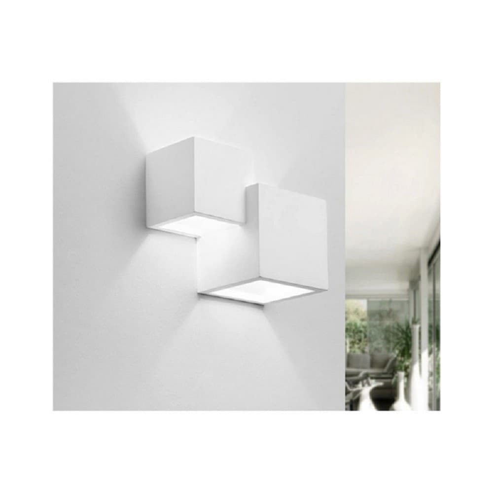 Applique In Gesso Moderno 2 Cubi A Doppia Emissione Luce Contemporanea G9 Gs-e74 Casa, arredamento e bricolage > Illuminazione da interno > Applique per interno Trade Shop italia - Napoli, Commerciovirtuoso.it