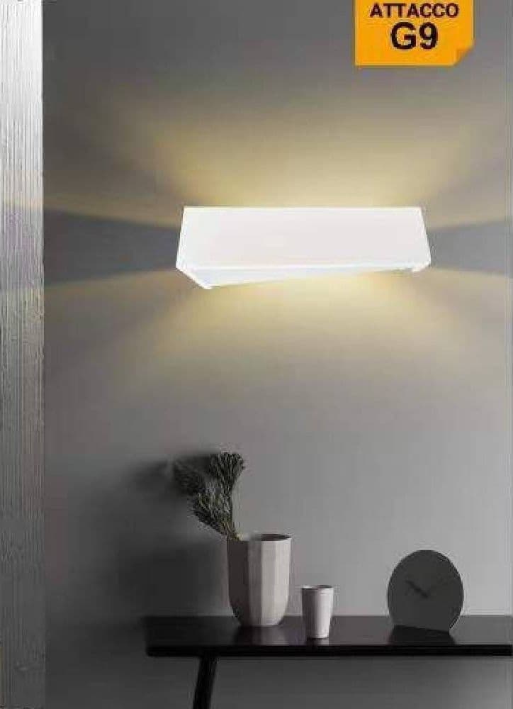 Applique In Gesso Moderno Design Rettangolo Tinteggiabile Biemissione G9 Gs-e76 Casa, arredamento e bricolage > Illuminazione da interno > Applique per interno Trade Shop italia - Napoli, Commerciovirtuoso.it