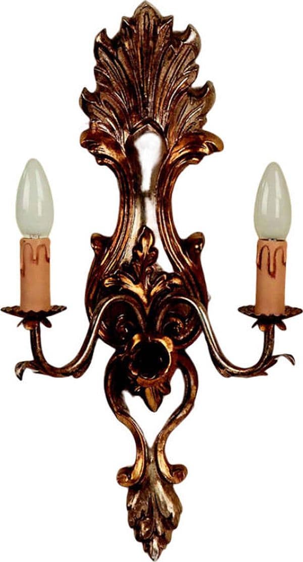 Applique-In-Legno-Classico-Argento-Mecca-2-Luci-Avvoltoio
