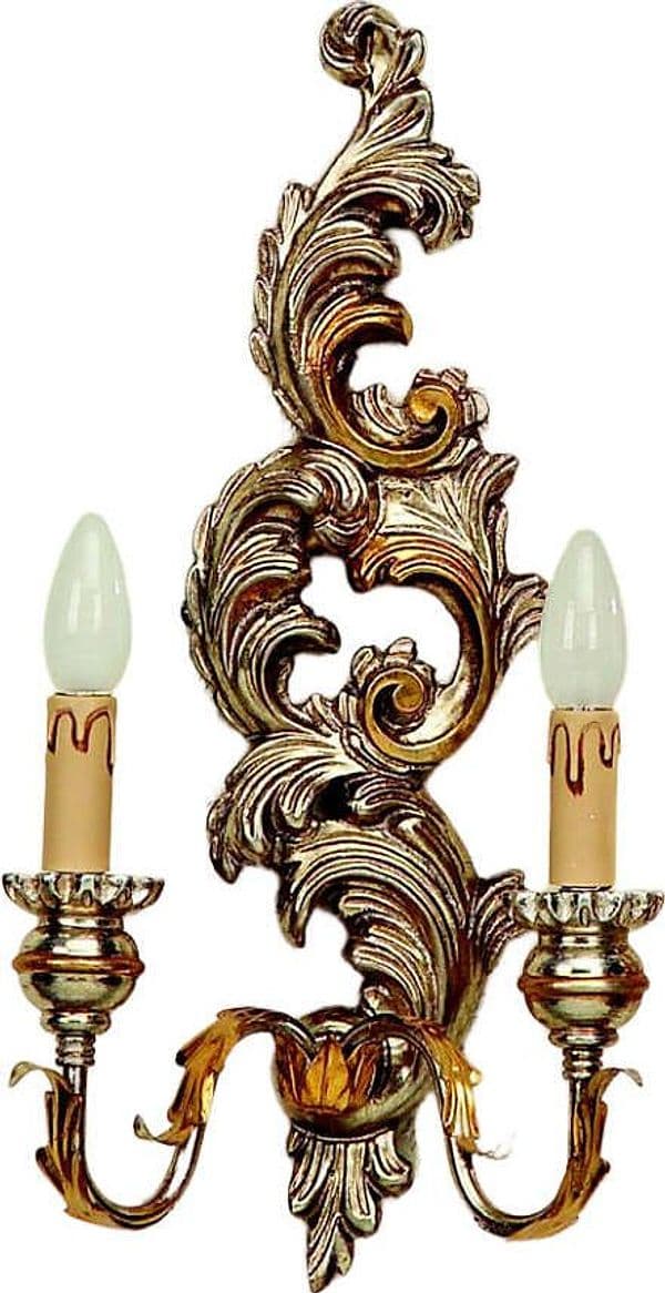 Applique-In-Legno-Classico-Argento-Mecca-2-Luci-Sinistro-Civetta