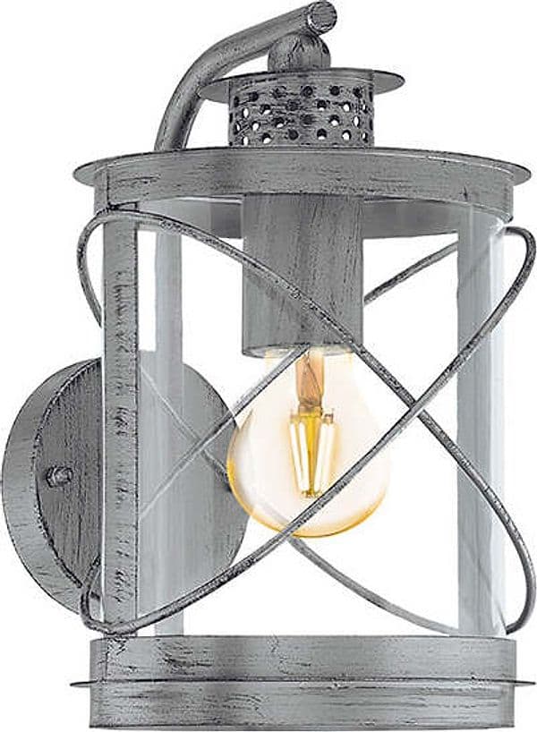 Applique-Industrial-Da-Esterno-Hilburn-1-Luce-Acciaio-Zincato-Argento-Antico