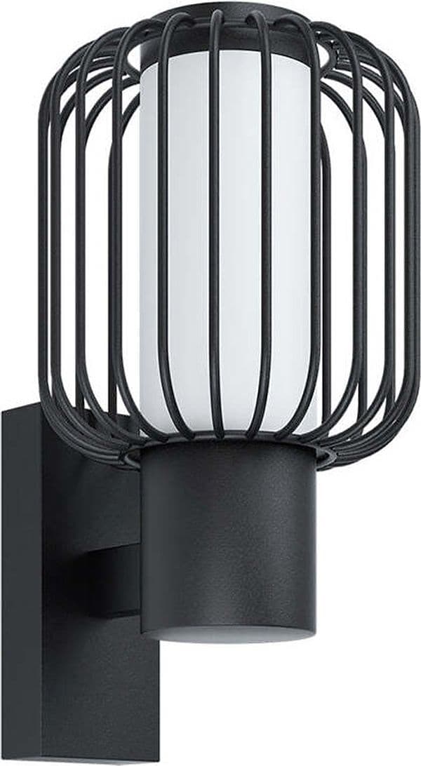 Applique-Industrial-Da-Esterno-Ravello-1-Luce-Acciaio-Zincato-Nero