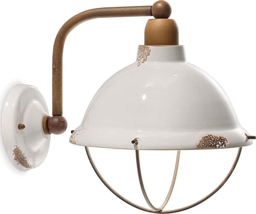 Applique-Industrial-Ferro-E-Ceramica-Vintage-Bianco-1-Luce-E14