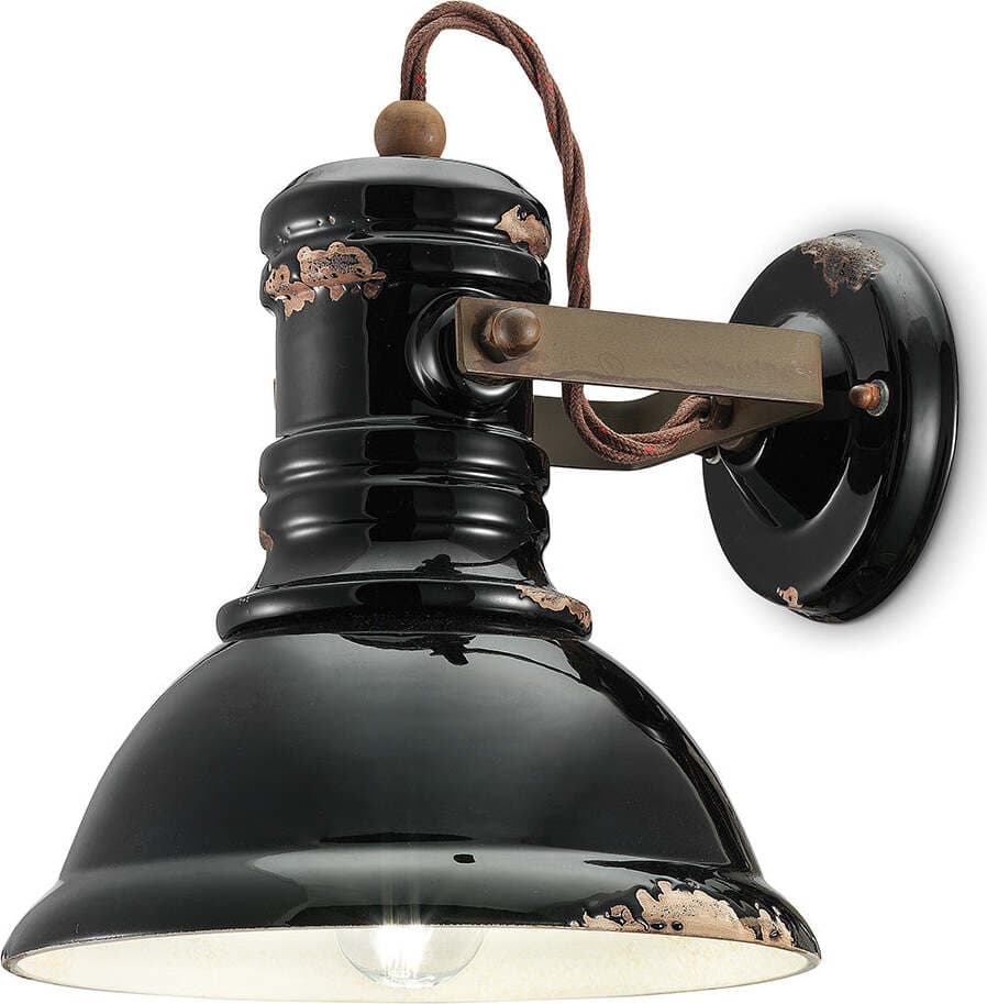 Applique-Industrial-Ferro-E-Ceramica-Vintage-Nero-1-Luce-E27