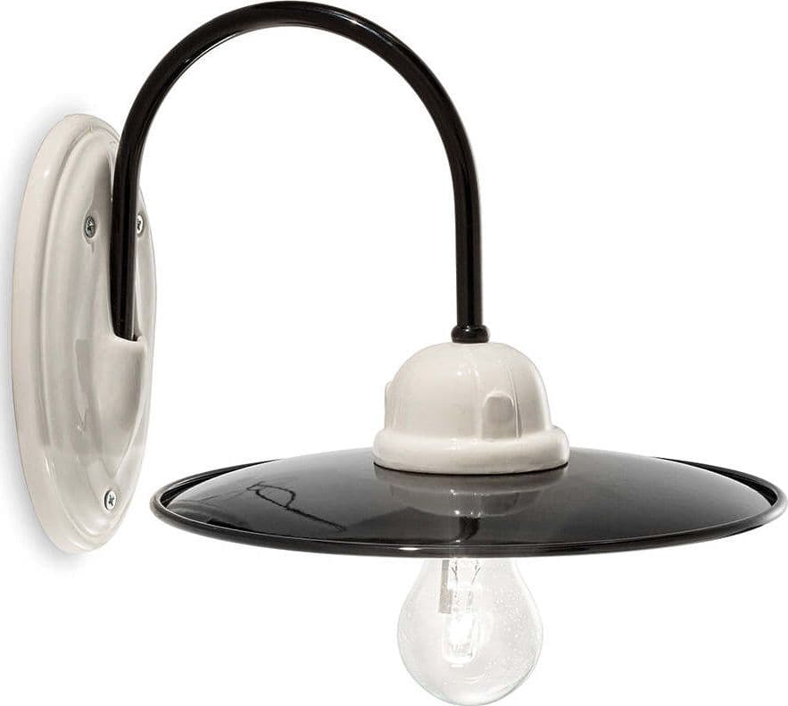 Applique-Industrial-Minimal-Nordico-B&W-Metallo-Vintage-Nero-1-Luce-E27