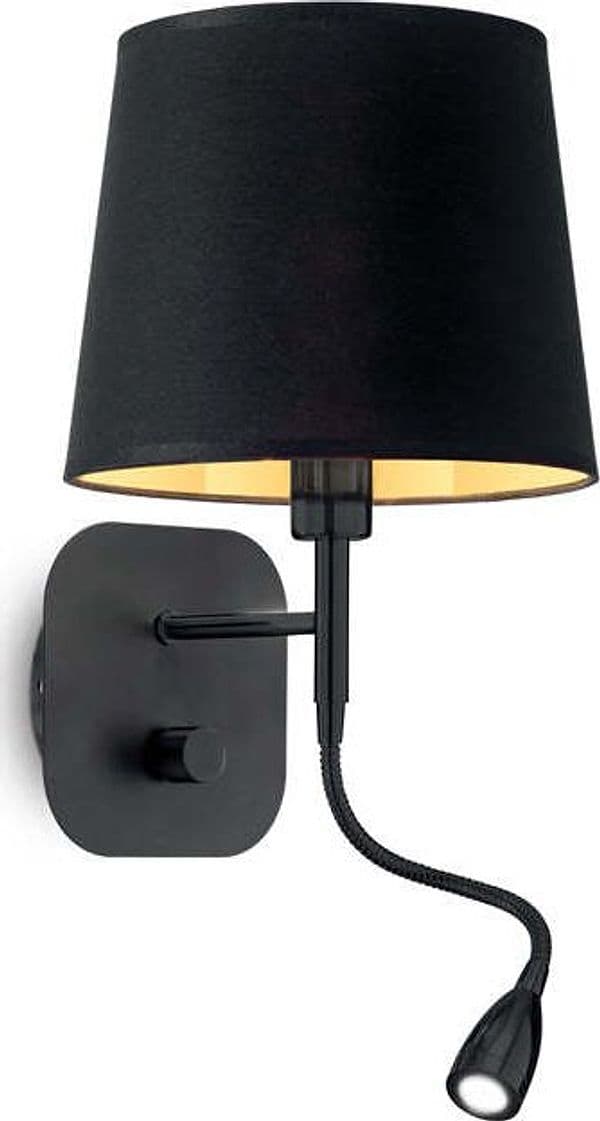 Applique-Industrial-Minimal-Nordik-Metallo-Nero-2-Luci-E14-1,5W-K-Luce